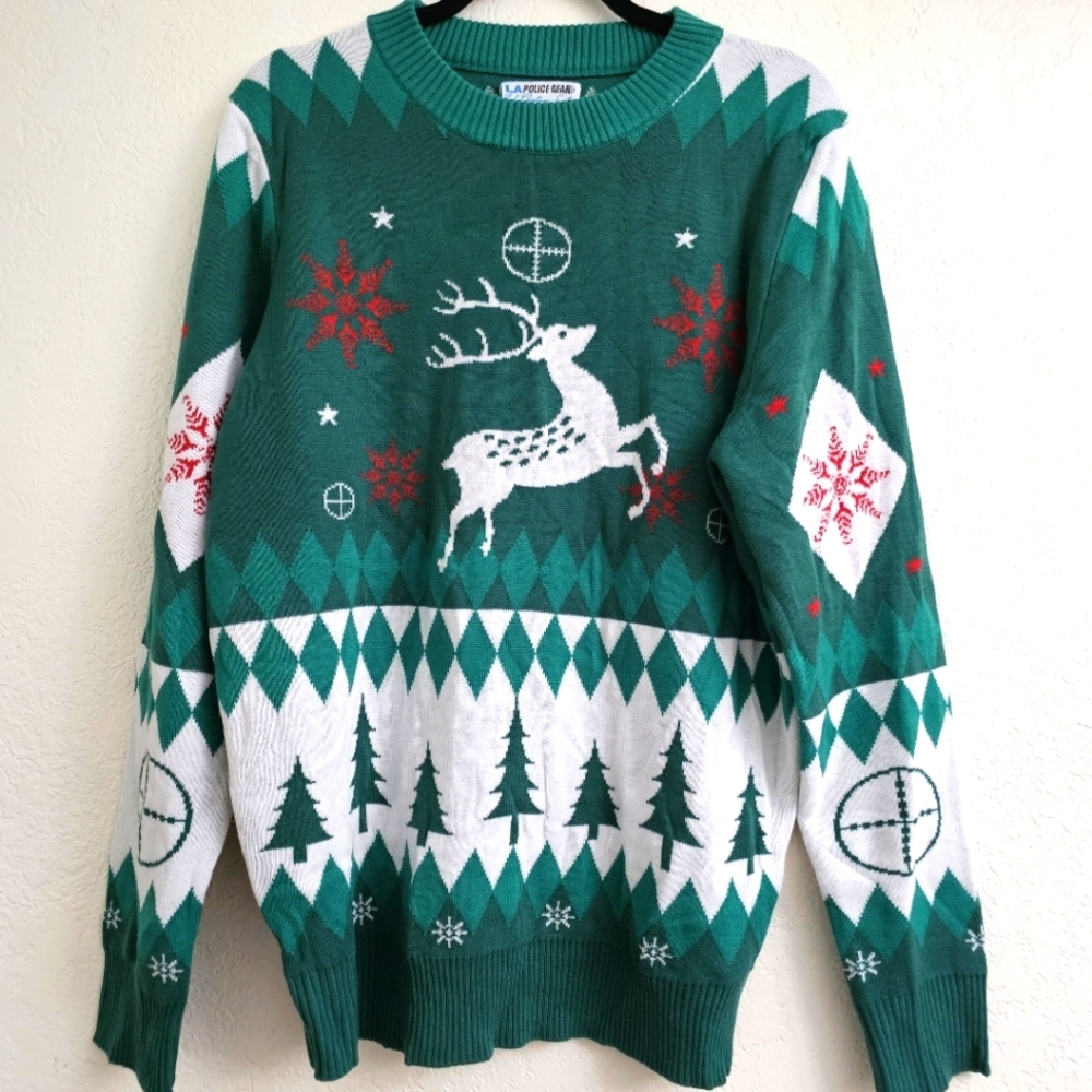 LA police gear target "oh deer" ugly sweater